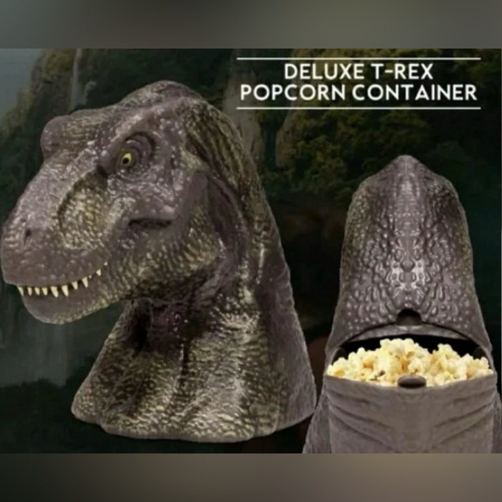 Jurassic World Rebirth 2025 T-Rex Dinosaur Head Popcorn Bucket